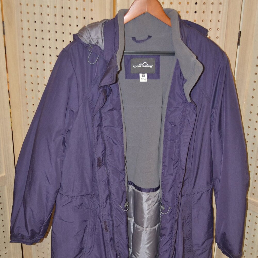 EDDIE BAUER PURPLE LONG FULL ZIP FRONT COAT SIZE 2X